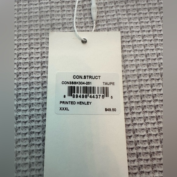 Construct Printed Short Sleeve Henley Size XXL NWT - Picture 9 of 11